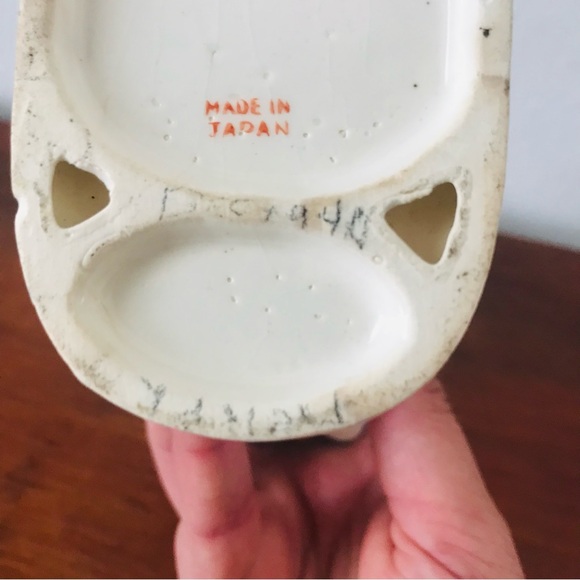 Vintage Porcelain Girl and Schnauzer/Airedale Dog Figurine, Made in Japan - Picture 5 of 10